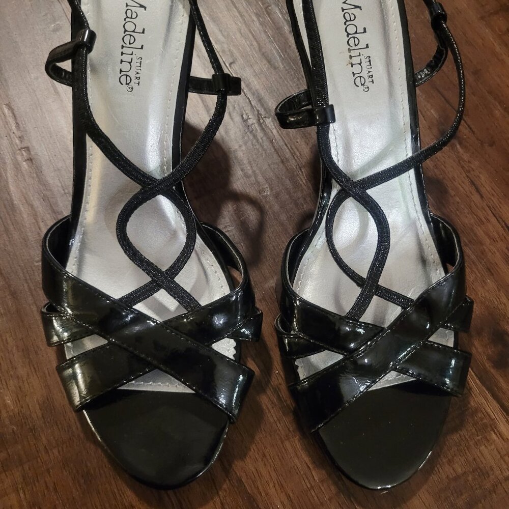 Black Strappy Patent Leather heels